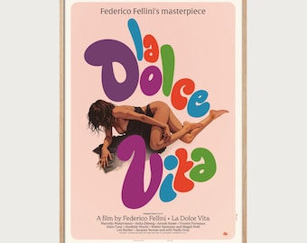 La Dolce Vita Movie Poster – Italian Classic Film Wall Art – Vintage 1960s Cinema Print – Retro Home Decor