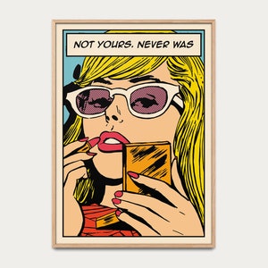 Pôster de arte pop - pôster de quadrinhos, pôster de quadrinhos, pôster ilustrado, decoração de parede, pôster clássico, feminismo, pôster de arte, arte vintage