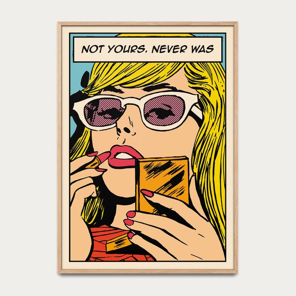 Pop Art Poster Inspired by Roy Lichtenstein, Comic Style Portrait of an Independent Woman, Bold Feminist Wall Art Statement