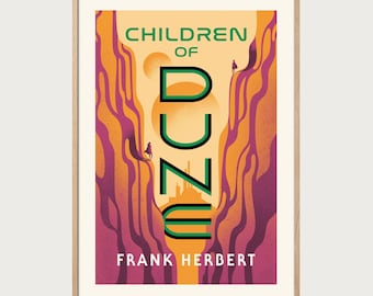 Children of Dune Poster – Frank Herbert Book Cover Art – Vintage Sci-Fi Print – Science Fiction Library Wall Decor