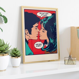 Cartel de arte pop - amor, lujuria, cartel de cómics, cartel de cómic, decoración de pared, cartel clásico, cartel de amor, cartel de arte, arte vintage imagen 3