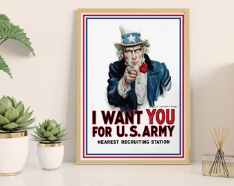 I want you for U.S. Army  Uncle Sam Affiche de propagande - propaganda