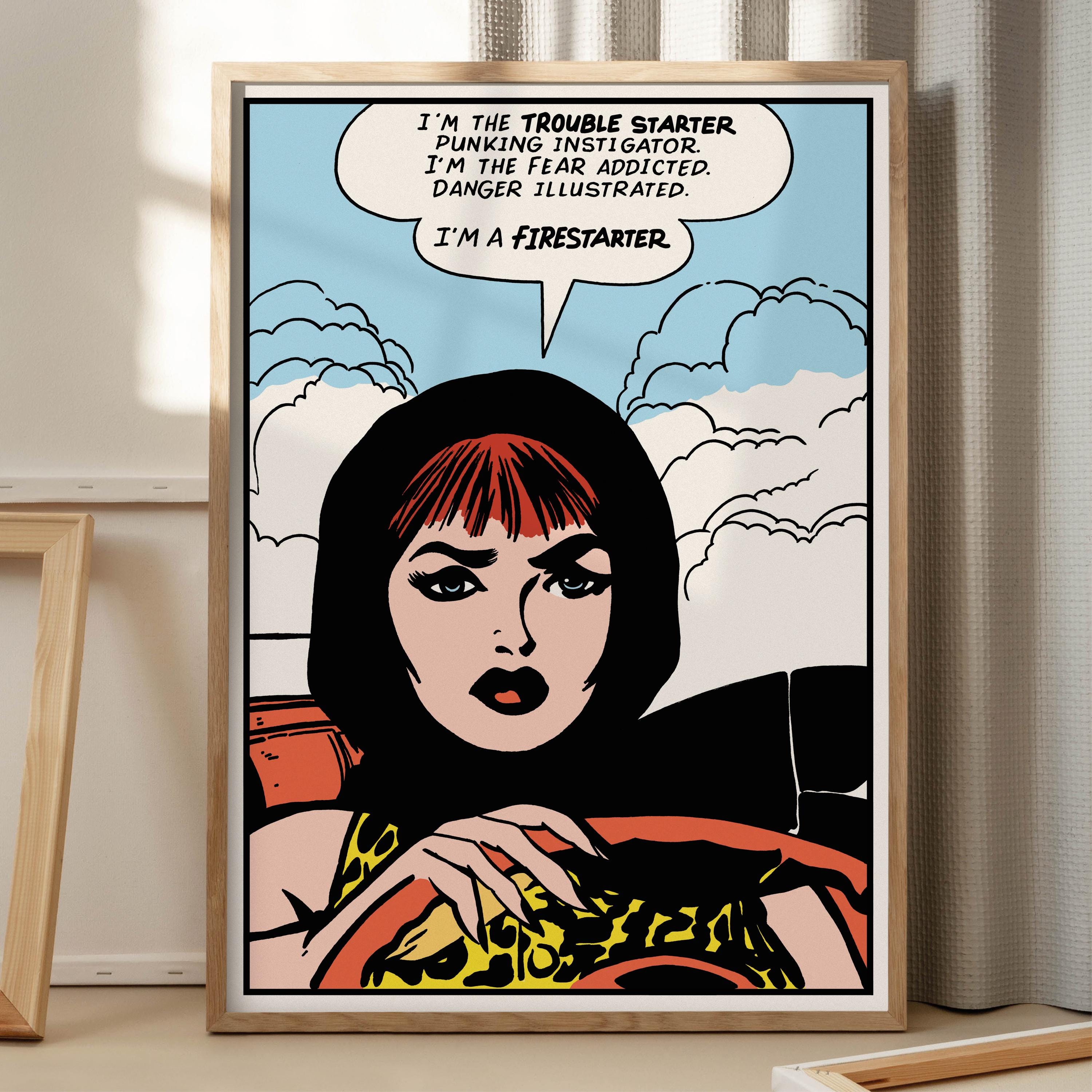 Pop Art Comics Poster – Retro Comic Style Print – Graphic Wall Art
