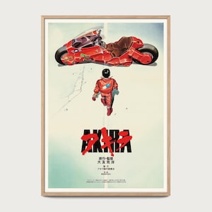Affiche Akira 1988 – Poster anime culte japonais – Illustration cyberpunk futuriste – Art mural graphique – Décoration murale cinéma