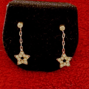 Genuine crystal star earrings