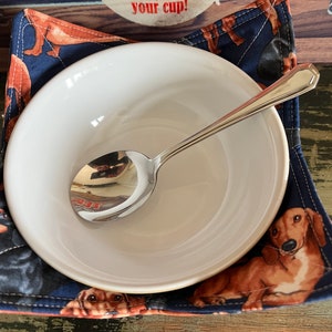 Reversible Bowl/Dish Cotton Dachshund Fabric Bowl Cosy for Hot & Cold Use image 2