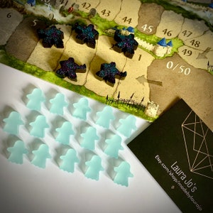Meeples | Galaxy Meeple Gift Set | Mists Over Carcassonne | Board Game Meeples | Carcassonne Meeple Set | Customised Board Game Pieces