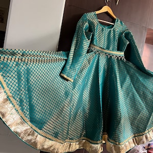 Kathak anarkali dress/bollywood costume/bollywood fusion outfit/indian dress fully customised Bharatnatyam/Indian dancewear/kathak dress image 4