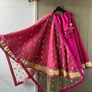 Indian classical dance costume/ kathak costume/ Bollywood kathak lehenga/ Indian dancewear/Full flare lehenga,top, dupatta set/custom made image 4