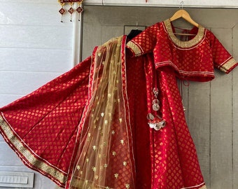 Bollywood Tanzkostüm - Kathak Kleid - Hochzeitskleid - Brautjungfernrock - Indischer Lehenga - Indischer Rock - Vollständig angepasst