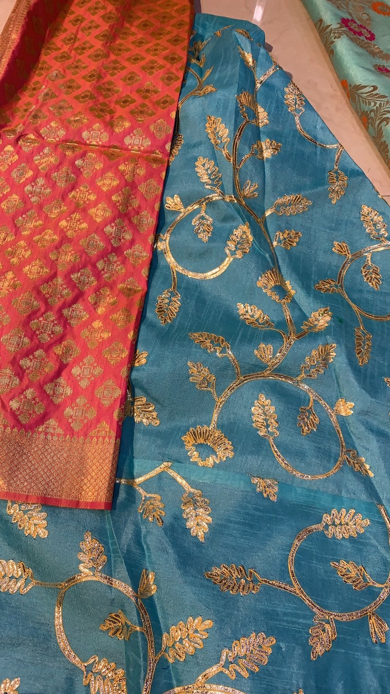Gota patti customized blouse banarasi skirt SALE Indian skirt-full stiched lehenga gypsy bollywood lehenga-flare banarasi skirt Pooj