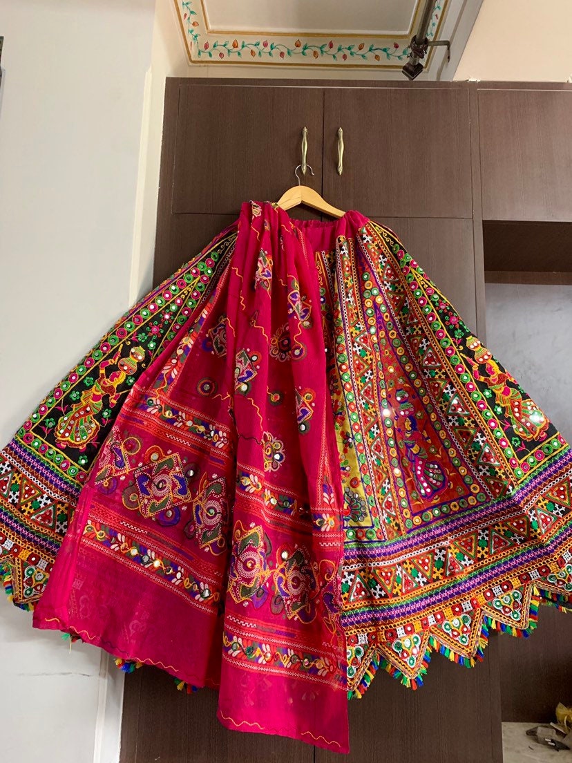 Gujrati Garba Navratra Dandiya Dance Lehenga with chunni for kids