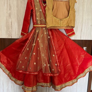 Kathak dress-indian Anarkali costume/kathak Anarkali/Bharatnatyam dress/Indian dance/bollywood costume/fully customiseable/red anarkali/ image 1