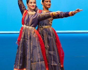 Kathak Anarkali/4pc Anarkali costume/Anarkali suit/Bharatnatyam dress/Indian classical wear/bollywood costume/fully customiseable/ethnic