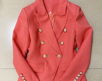 Vintage Coral Breamar Diana Co Short Sleeve Blazer