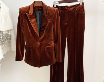 red velvet suit womens