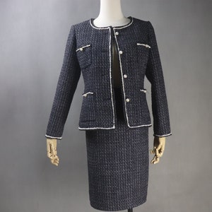 Custom Black Suit: Pearl Button Jacket, Dress/Shorts/Skirt - Plus Size