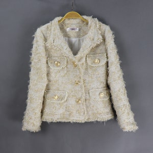Cream chanel jacket online