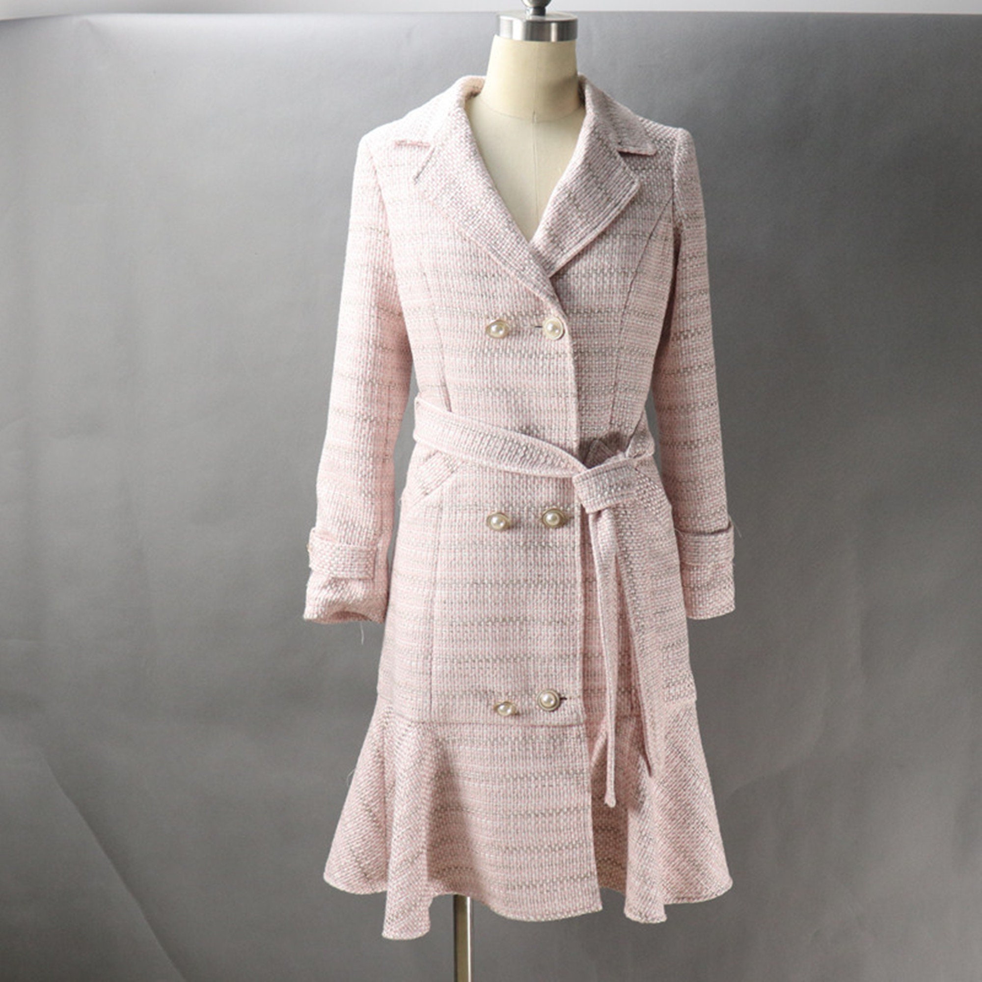 Womens CUSTOM MADE Pearl Button Tweed 