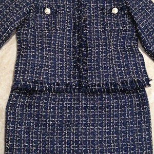 Women's Custom Made Suit Tweed Jacket Skirt Suit 6 Colours, Plus Sizes, Children formal Suit, Wedding, Speech Day, Personalised clothes Navy