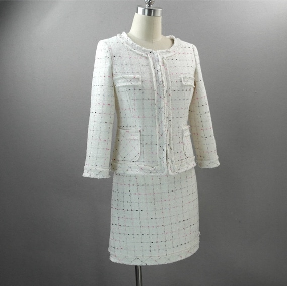 【2plan】Soroy Round Tweed Jacket Valentino - Azure Multi Tweed Short Jacket | Mitchell Stores