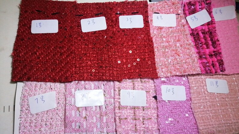Some pink and red fabric options