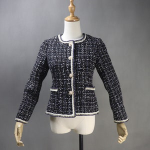 CUSTOM MADE Black Jacket in Plus / Petite Sizes, Children Size Pearl Buttons Checked Pattern For Wedding Guests, Personalised Gift, Birthday