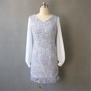 Long sleeve tweed online dress