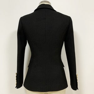 Blazer ajusté femme boutons dorés manteau noir blanc fuchsia blazer de costume bureau costume formel blazer image 8