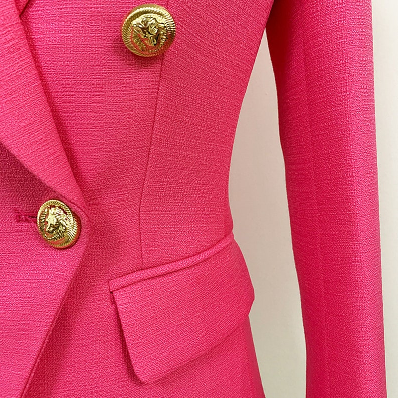 Women's Luxury Fitted Blazer Golden Lion Buttons Coat Hot - Etsy