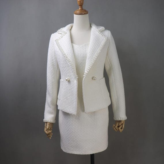 white mini dress with neck scarf Six Stories Anya Scatter Bead Mini Dress in White at Nordstrom, Size 6
