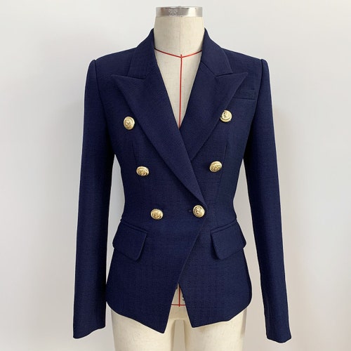 Fitted Blazer Jacket Navy 