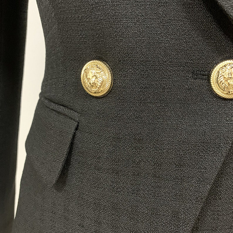 Blazer ajusté femme boutons dorés manteau noir blanc fuchsia blazer de costume bureau costume formel blazer image 6