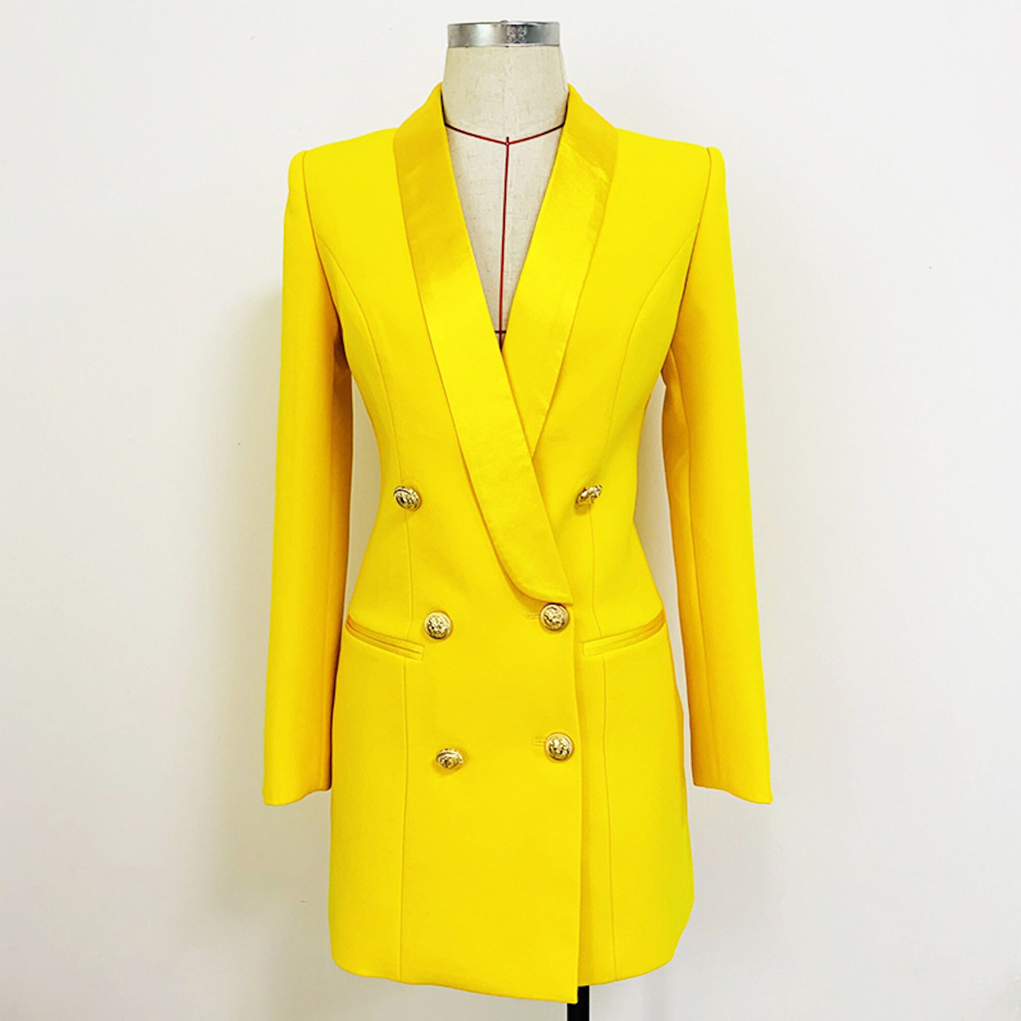 long yellow blazer