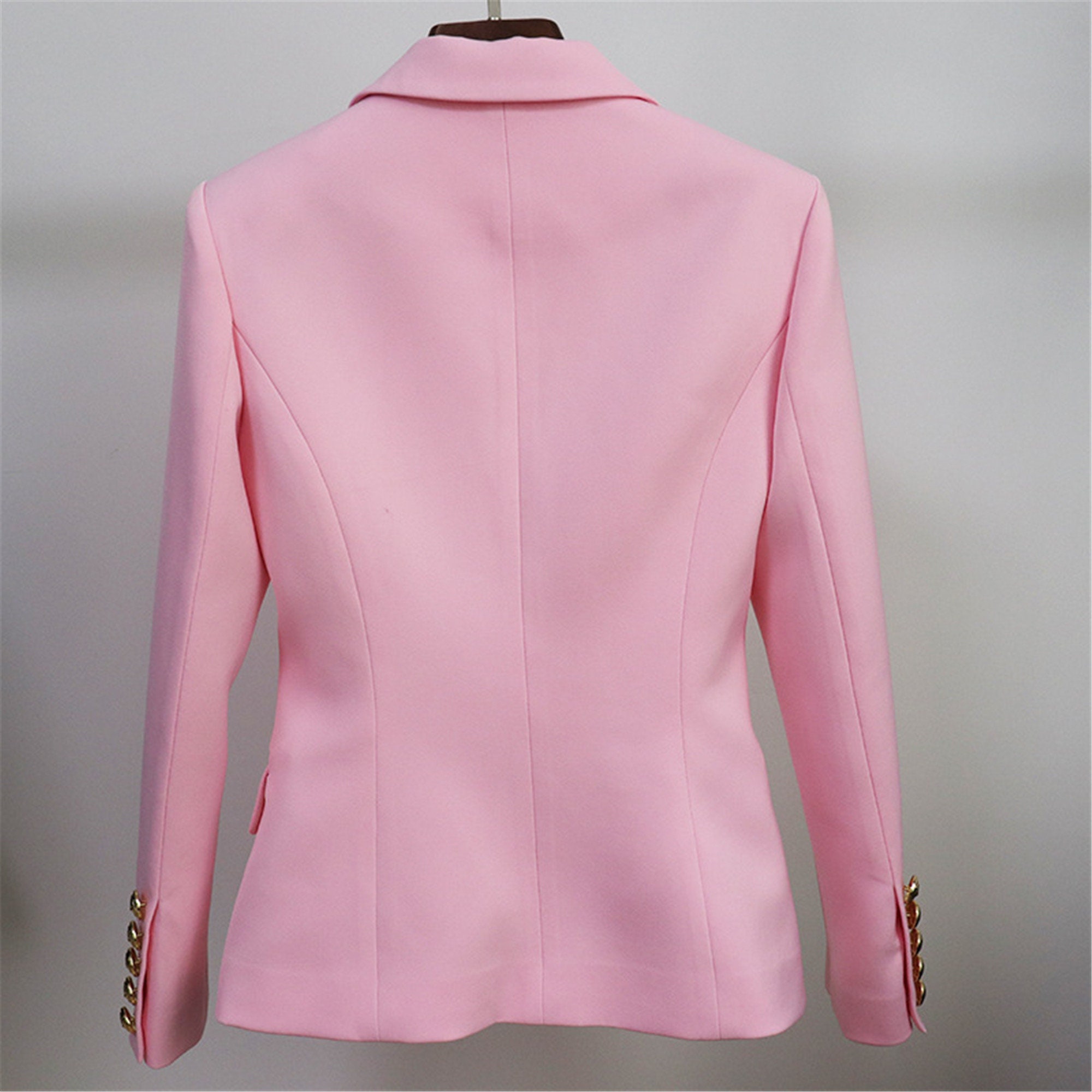 Women's Luxury Golden Lion Buttons Fitted Baby Pink Blazer - Etsy UK