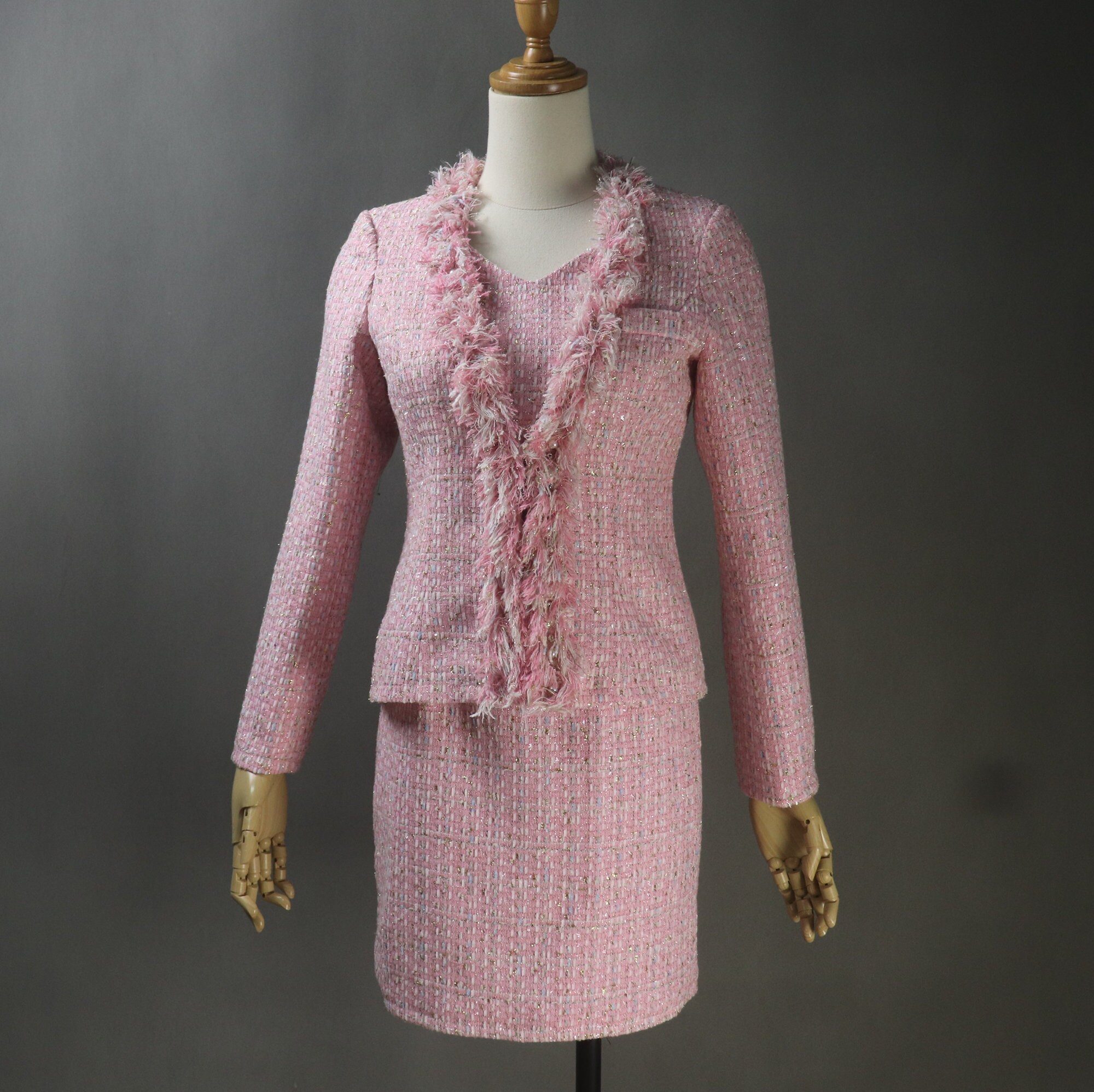 tweed pink suit