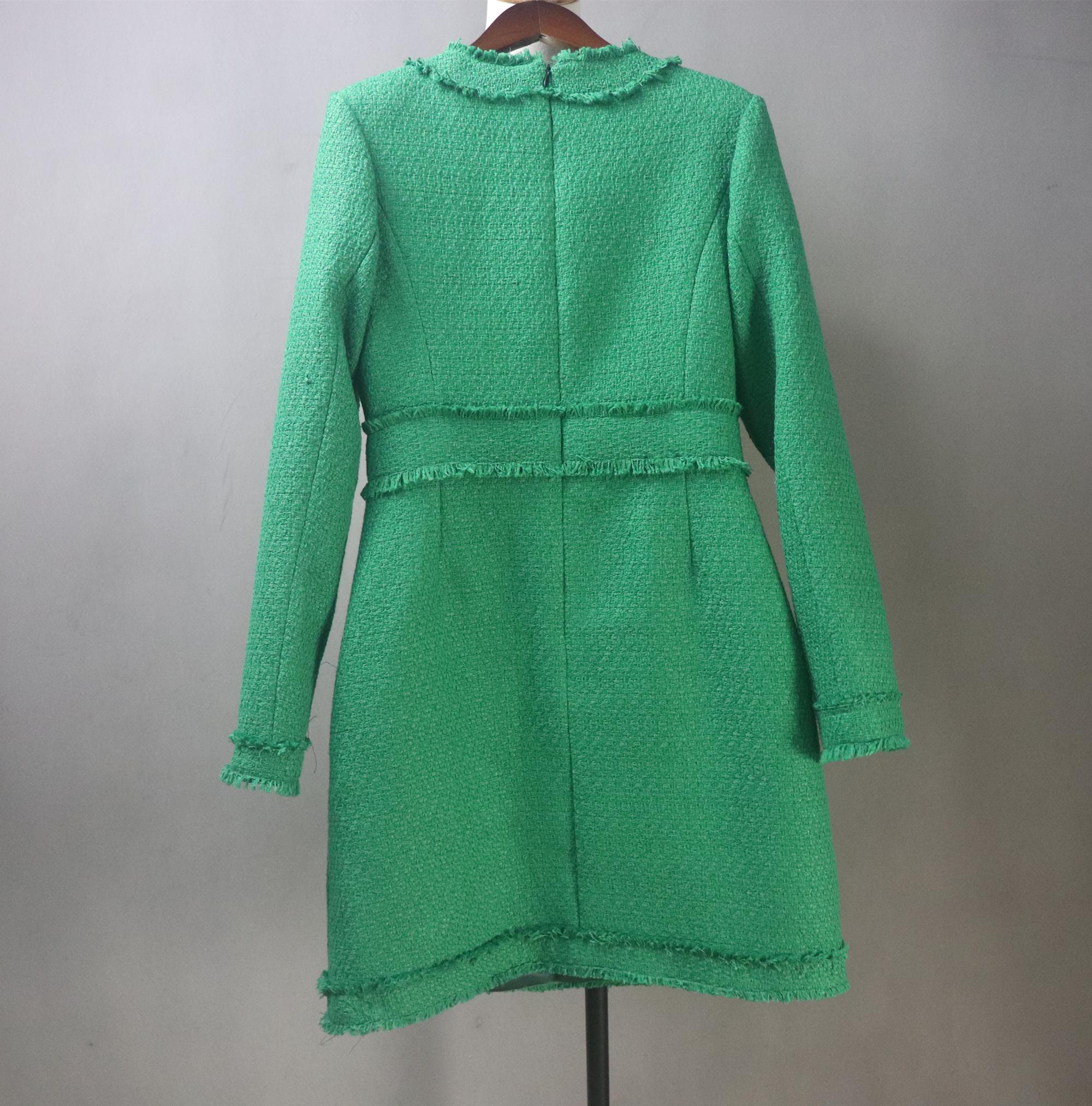 green emerald velvet dress Runway Winter Tweed Dress Set – The Crown Royal