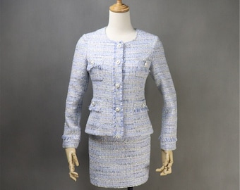 SINCE THEN ♥ Champagne Tweed Two-Piece /追跡付 Lサイズあり【DEA./ディア】シンプル/ ツイード/ ゴールド