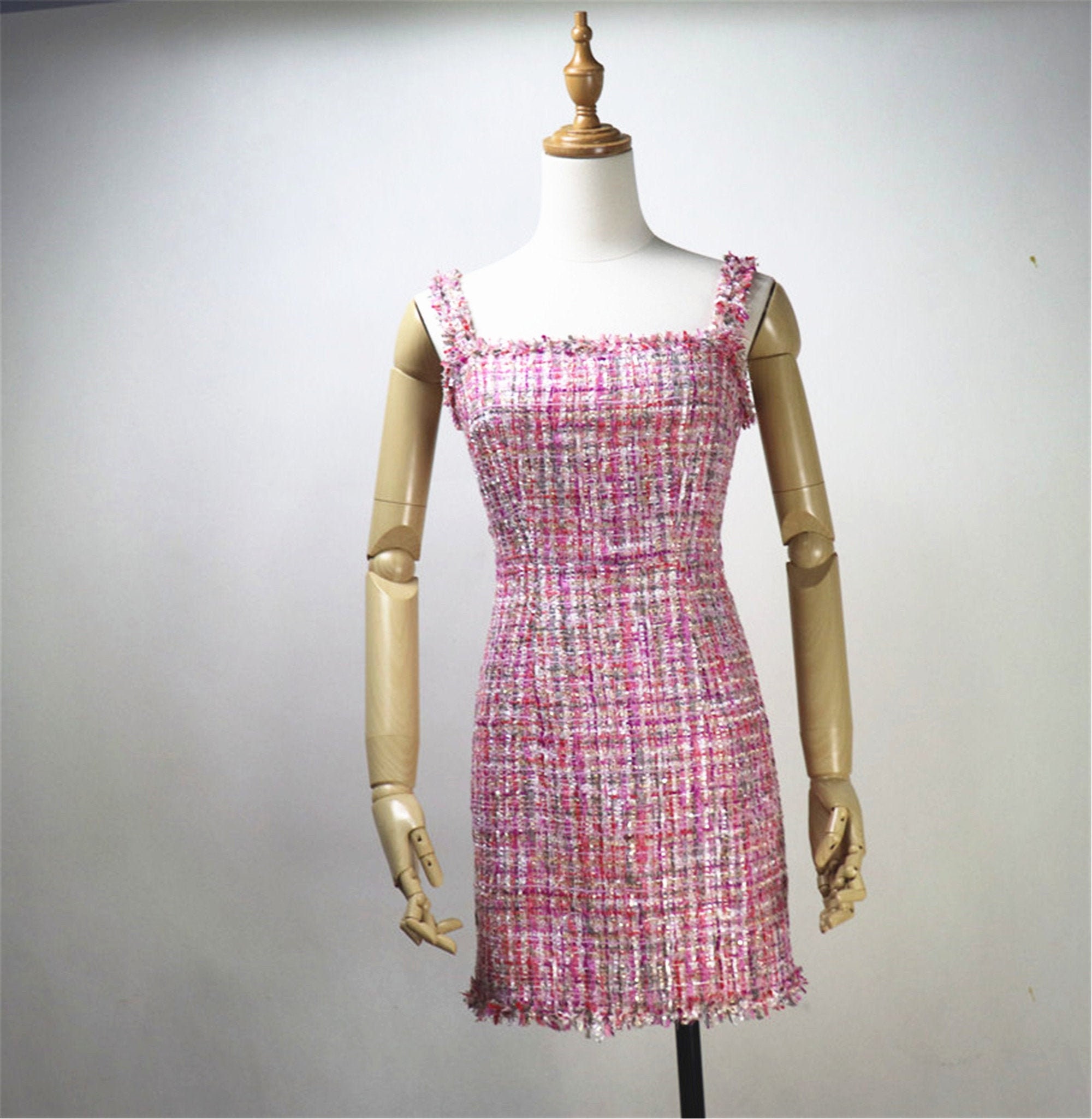 plus size pink tweed dress On Wednesdays we wear loving the tweed dress trend for Fall!! shop in store & online