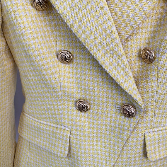 Women Houndstooth Fitted Golden Lion 