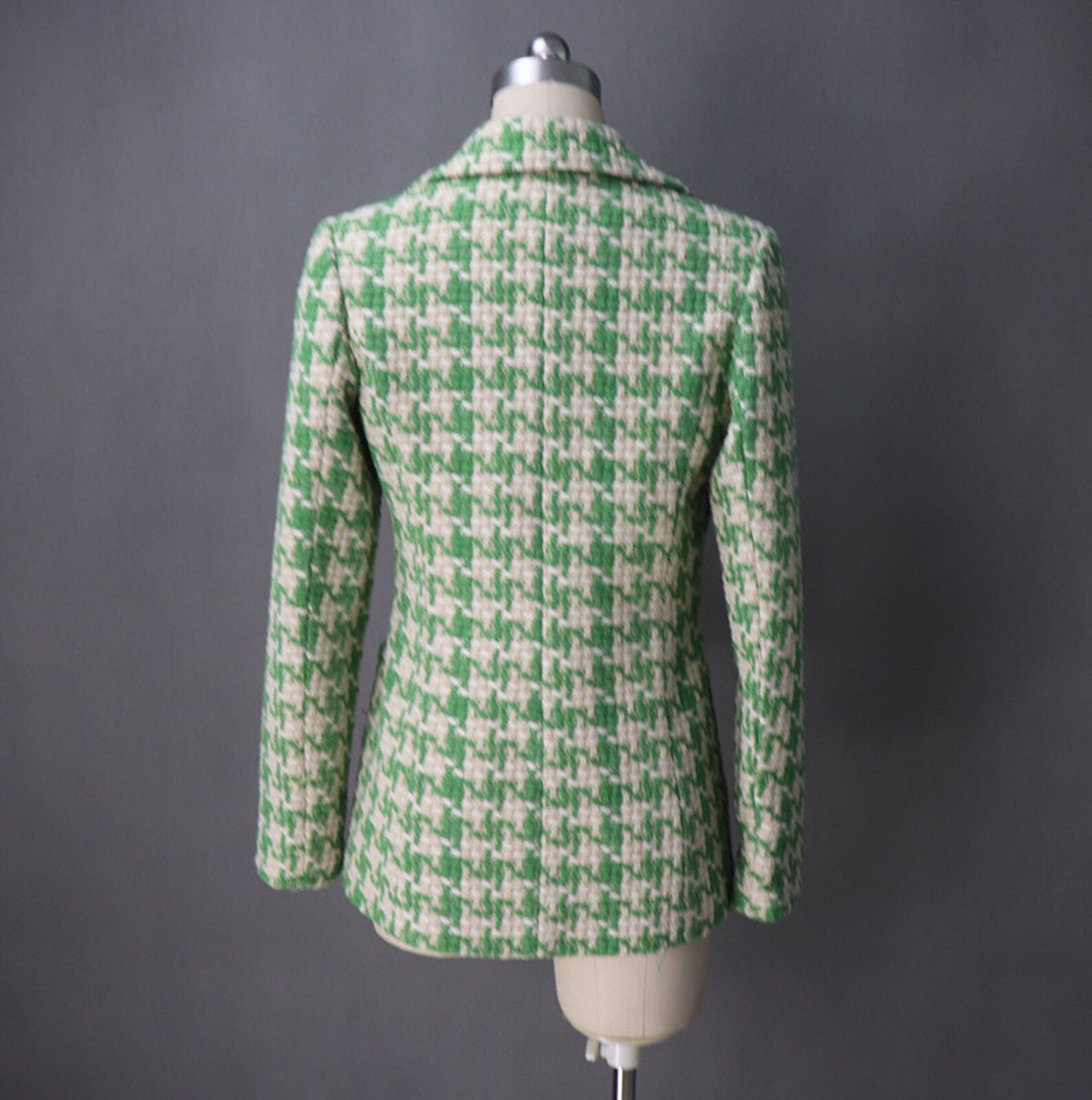 Womens CUSTOM MADE to Order Green Houndstooth Tweed Jacket Etsy Australia