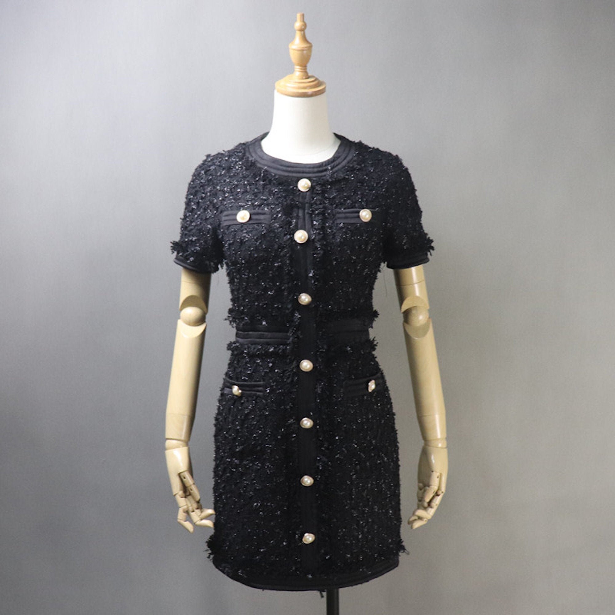 Chanel Fancy Tweed Dress Second Hand / Selling