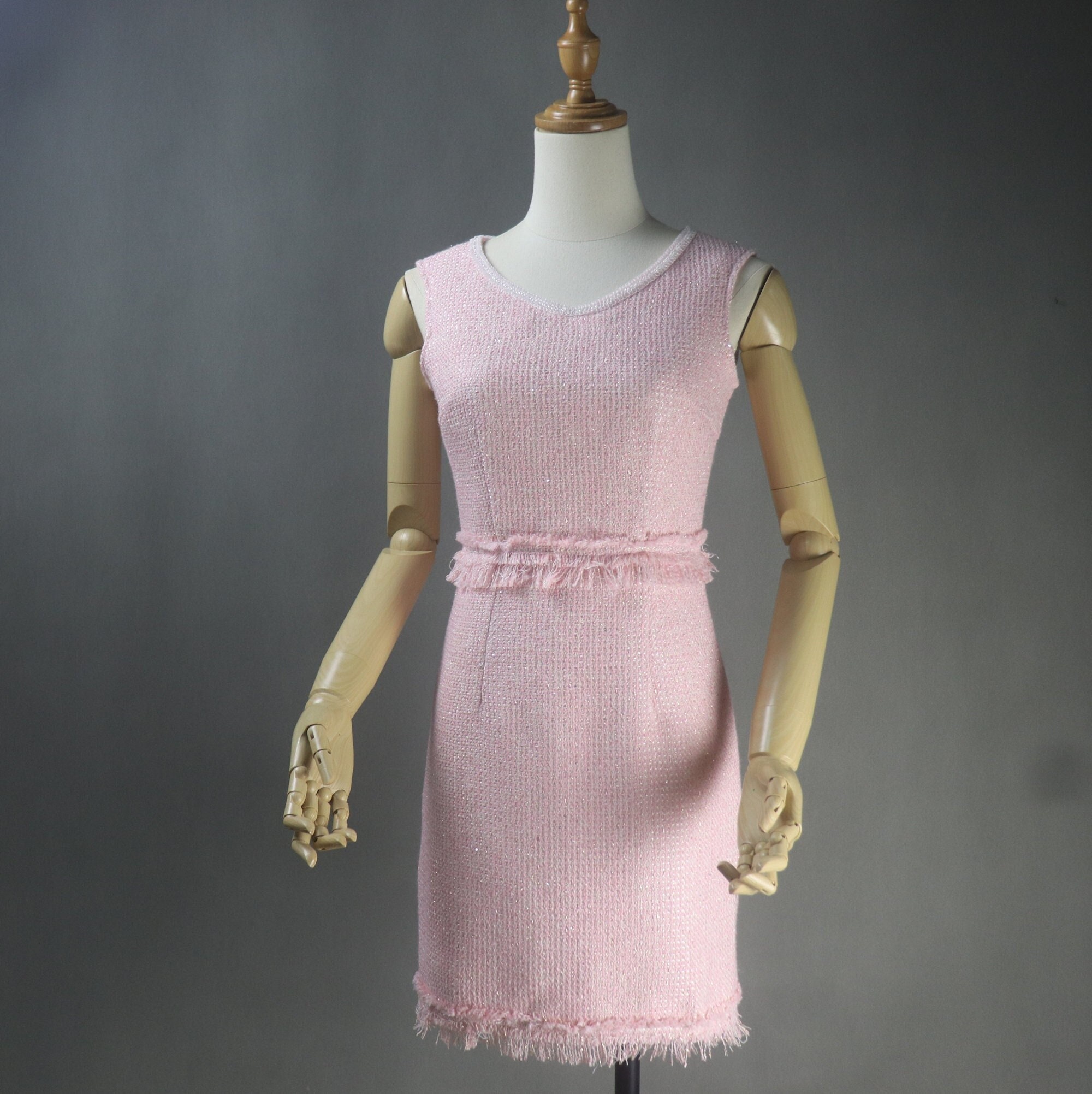 Pink tweed dress zara 2025