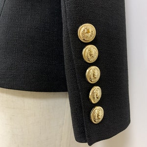 Blazer ajusté femme boutons dorés manteau noir blanc fuchsia blazer de costume bureau costume formel blazer image 5