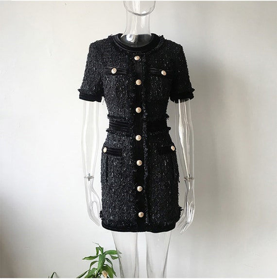 Chanel Fancy Tweed Dress Second Hand / Selling