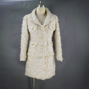 Women Custom made Gold Buttons Pockets WOOL Tweed Skirt Suit, Wedding Guest, Graduation Ceremony,  Spring Jacket , Speech Day, Formal Event