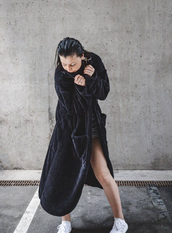 black chunky cardigan plus size