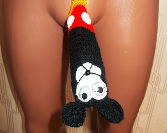 Crochet Mickey Mouse Thong Beach Mens Sexy Underwear Boyfriend Bikini Boxers Penis Warmer Outfit Miki Disney Costume G String Gift Knitted