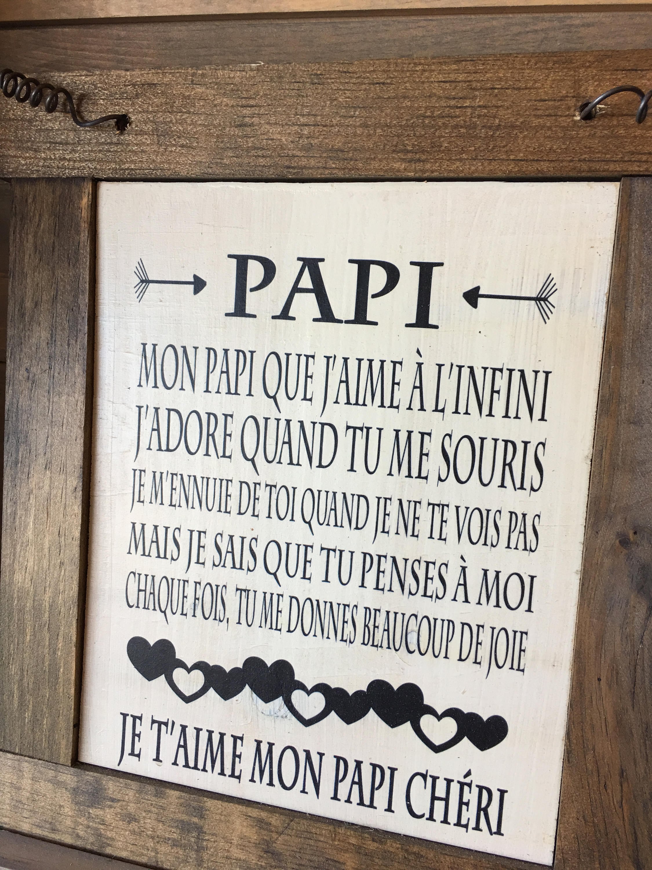 Plaque Mon Papi Que J Aime A L Infini Etsy