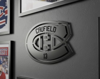 Découpe laser en bois des Canadiens de Montréal personnalisé